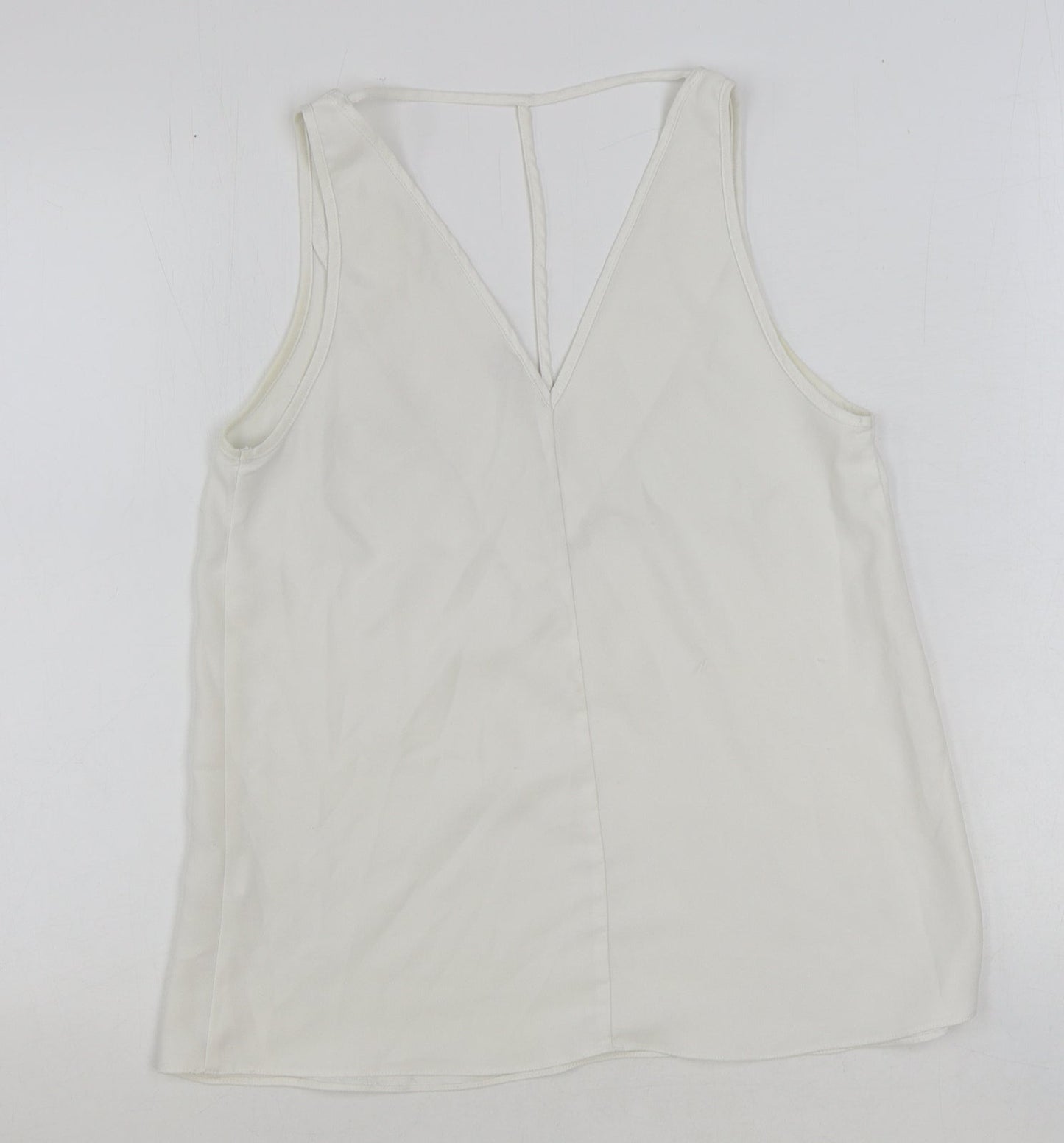 Womens UK Size 8 River Island White Basic Tank