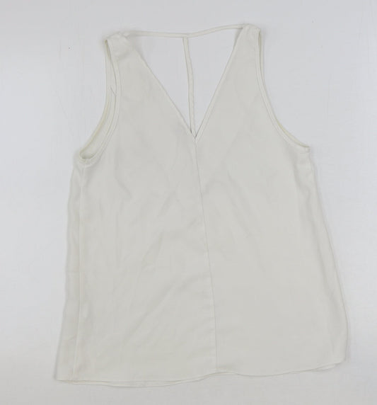 Womens UK Size 8 River Island White Basic Tank