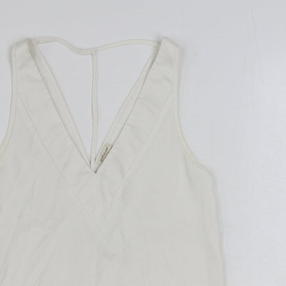 Womens UK Size 8 River Island White Basic Tank