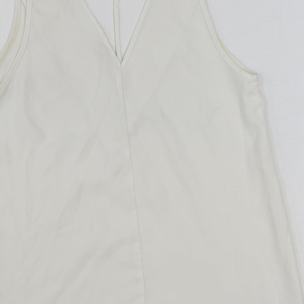 Womens UK Size 8 River Island White Basic Tank