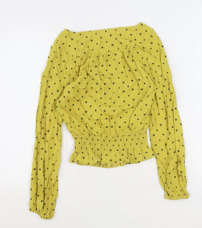Womens UK Size 8 Marks and Spencer Yellow Basic Blouse