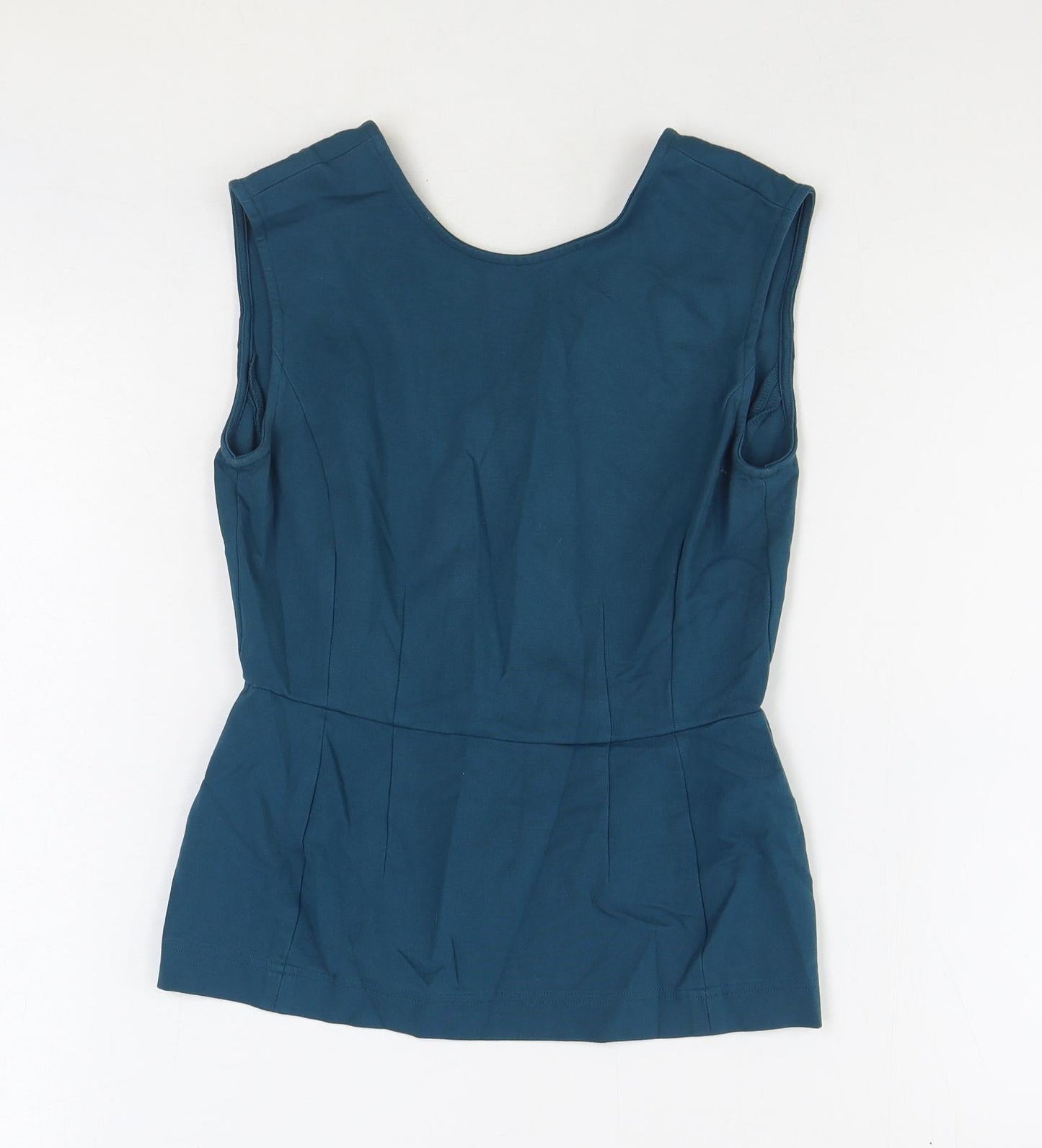 Autograph Womens Green Viscose Basic Blouse Size 8 Boat Neck