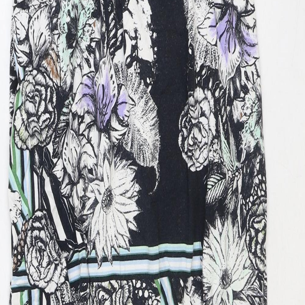 Miss Selfridge Womens Blue Floral Polyester A-Line Size 10 Off the Shoulder Pullover