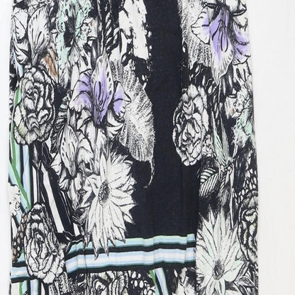 Miss Selfridge Womens Blue Floral Polyester A-Line Size 10 Off the Shoulder Pullover