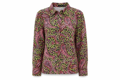 I SAW IT FIRST Womens Multicoloured Paisley Polyester Basic Button-Up Size 8 Collared