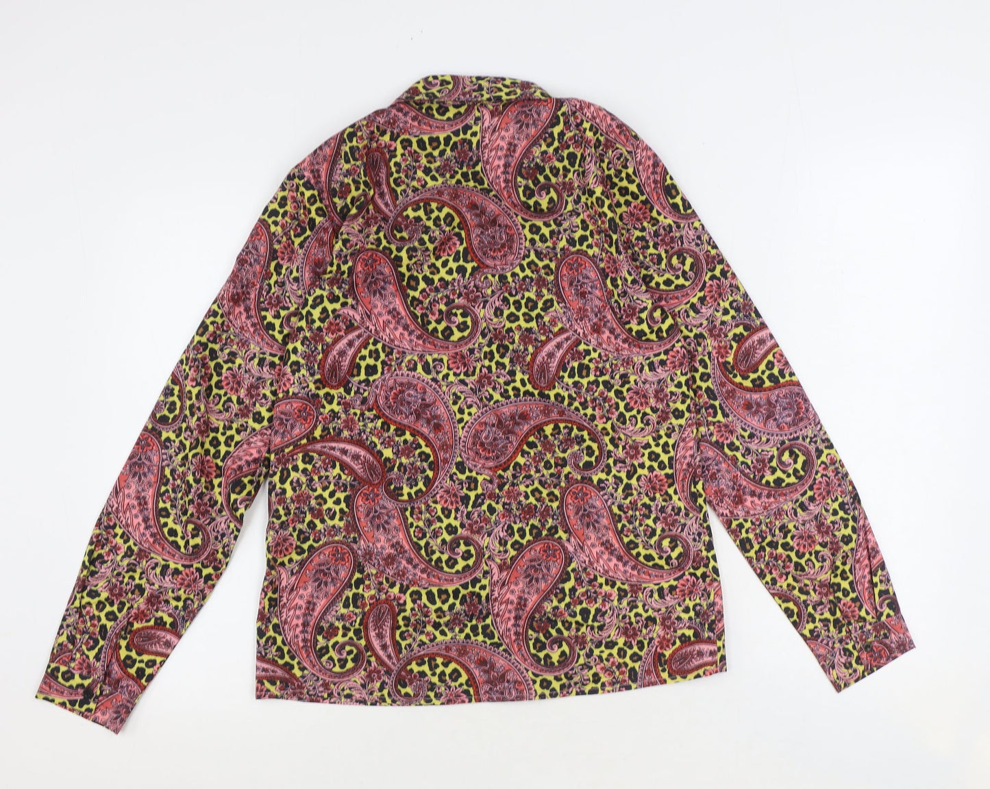 I SAW IT FIRST Womens Multicoloured Paisley Polyester Basic Button-Up Size 8 Collared