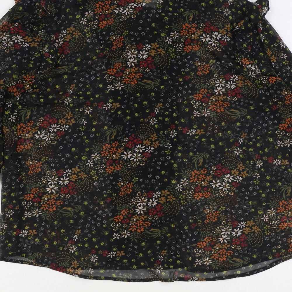 Womens UK Size 14 Label Lab Black Basic Button-Up