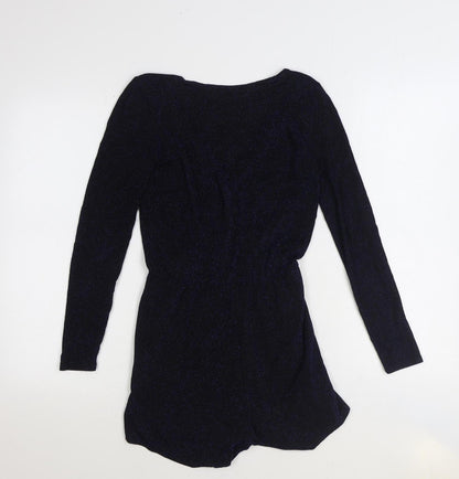 Oh My Love Womens Black Nylon Playsuit One-Piece Size S Pullover