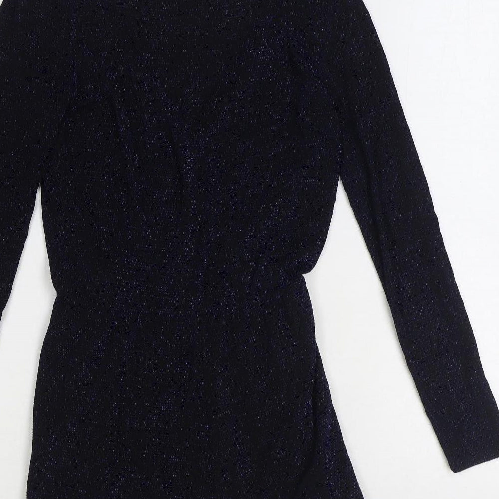 Oh My Love Womens Black Nylon Playsuit One-Piece Size S Pullover