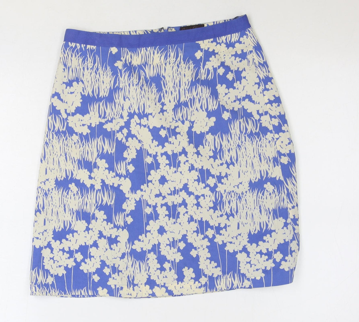 Great Plains London Womens Blue Floral Polyester Straight & Pencil Skirt Size 8 Zip