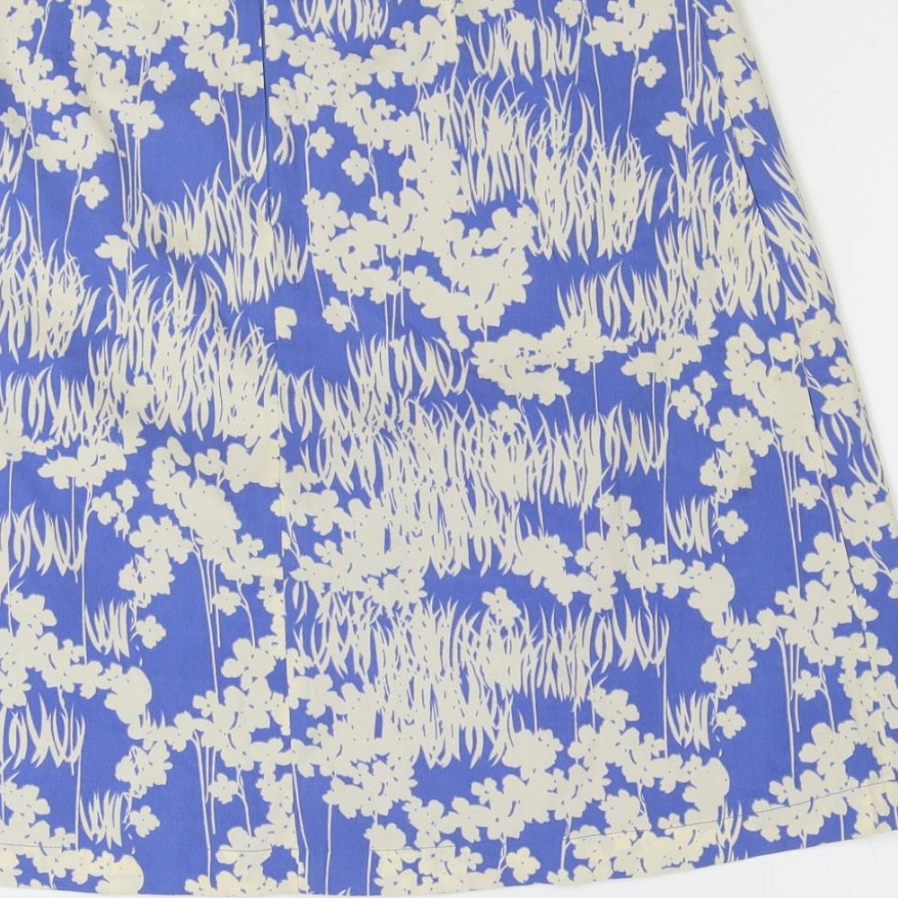 Great Plains London Womens Blue Floral Polyester Straight & Pencil Skirt Size 8 Zip