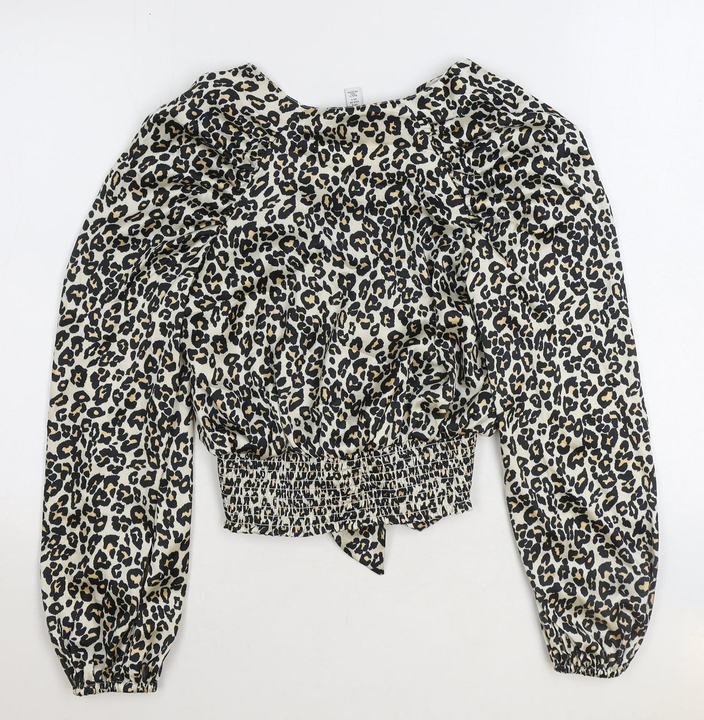Womens UK Size 6 Topshop Brown Cropped Blouse