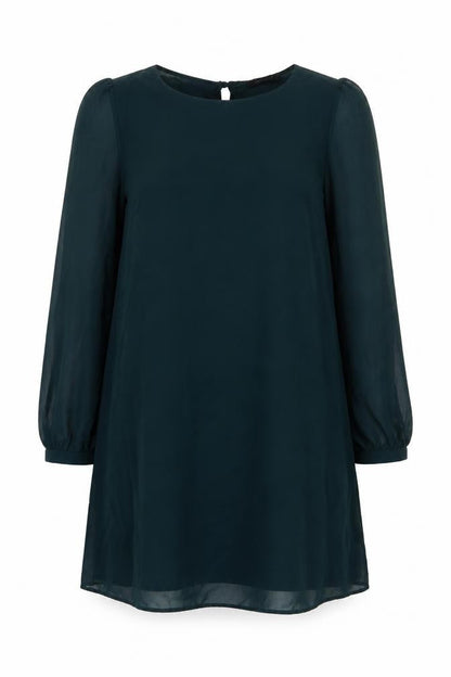 Atmosphere Womens Green Polyester A-Line Size 10 Boat Neck Button