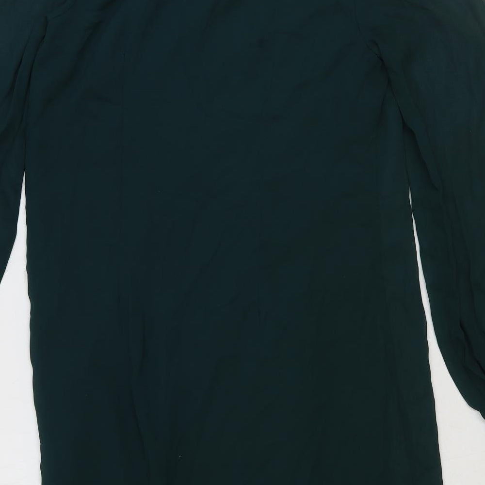 Atmosphere Womens Green Polyester A-Line Size 10 Boat Neck Button