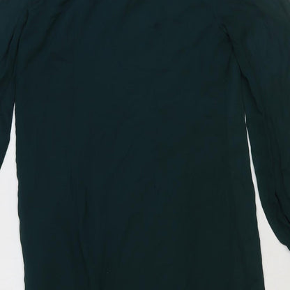 Atmosphere Womens Green Polyester A-Line Size 10 Boat Neck Button