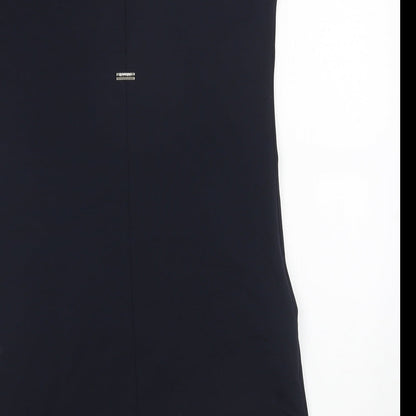 Marella Womens Blue Floral Polyester Pencil Dress Size 10 Boat Neck Zip