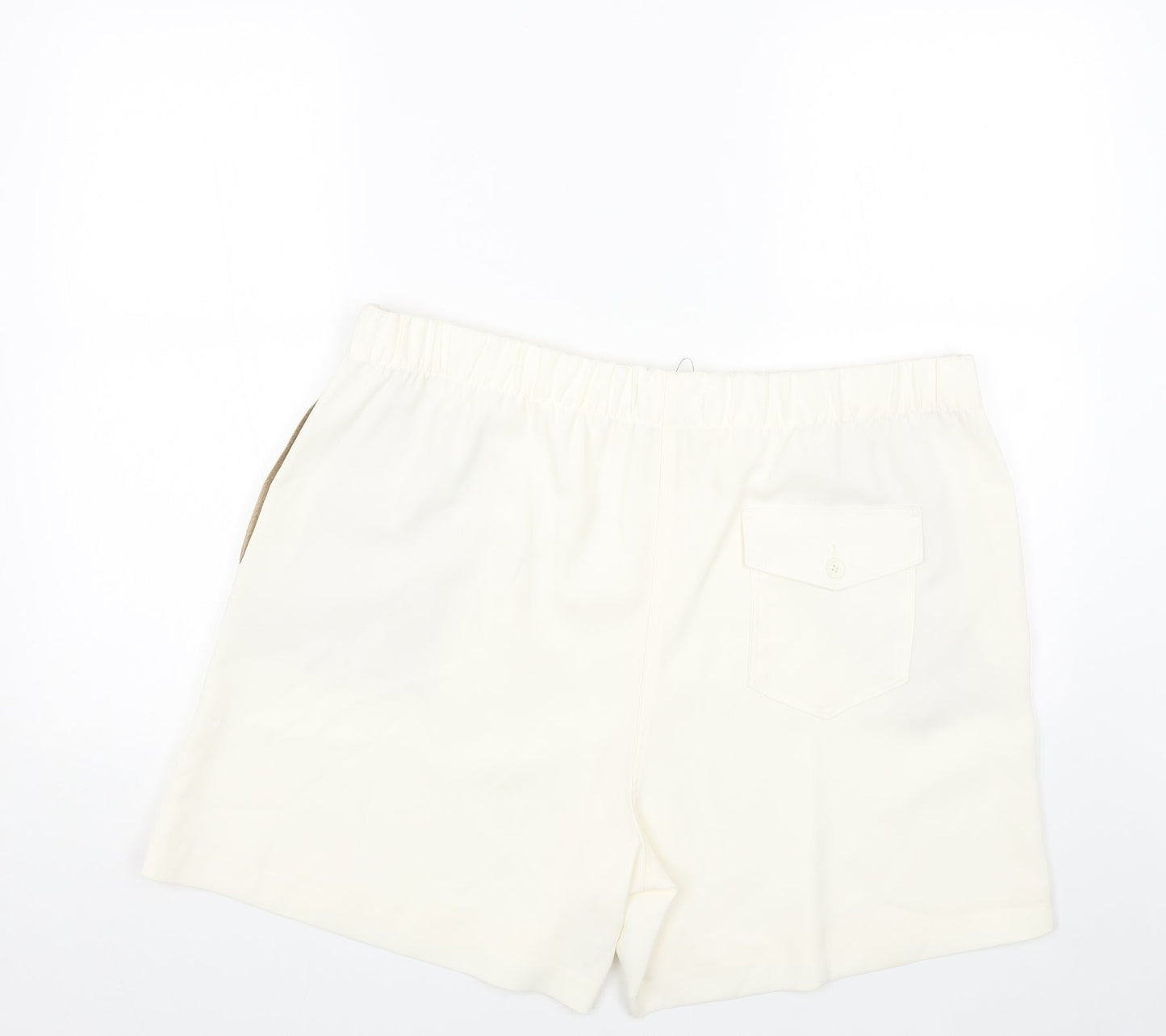 Marks and Spencer Womens Ivory Polyester Basic Shorts Size 20 Regular Pull On