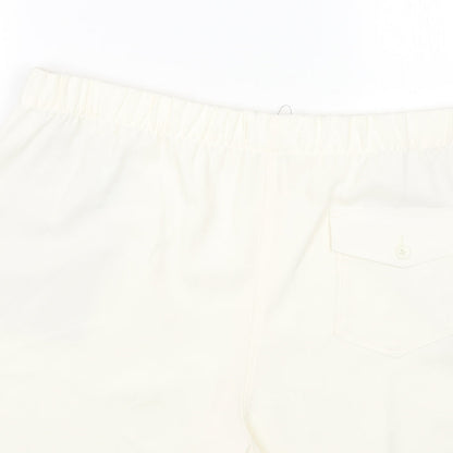 Marks and Spencer Womens Ivory Polyester Basic Shorts Size 20 Regular Pull On