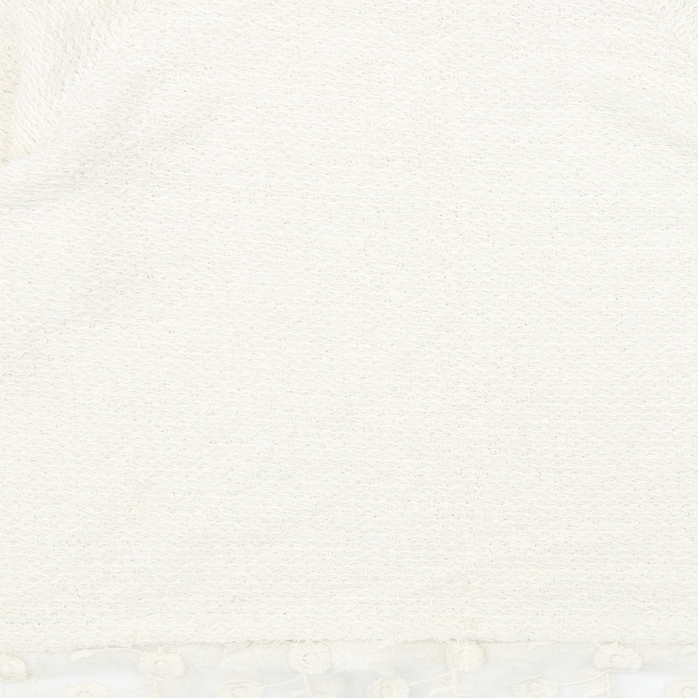 George Womens White Boat Neck Acrylic Pullover Jumper Size 16 - Lace Trim
