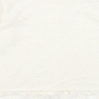 George Womens White Boat Neck Acrylic Pullover Jumper Size 16 - Lace Trim