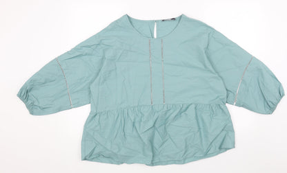 Womens UK Size 16 Marks and Spencer Blue Basic Blouse
