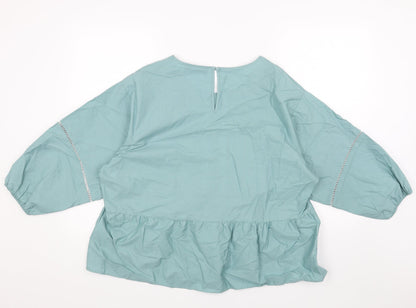 Womens UK Size 16 Marks and Spencer Blue Basic Blouse