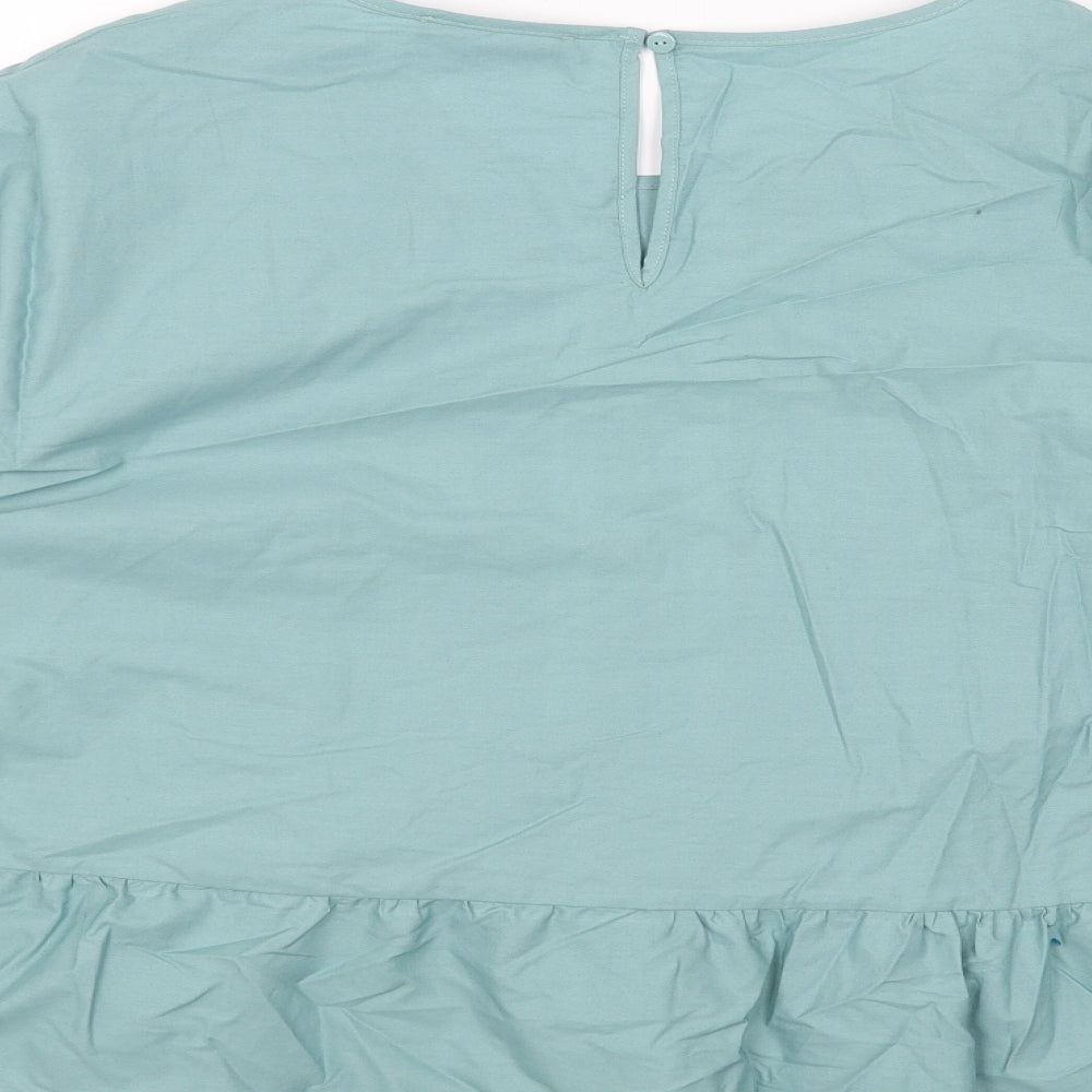 Womens UK Size 16 Marks and Spencer Blue Basic Blouse