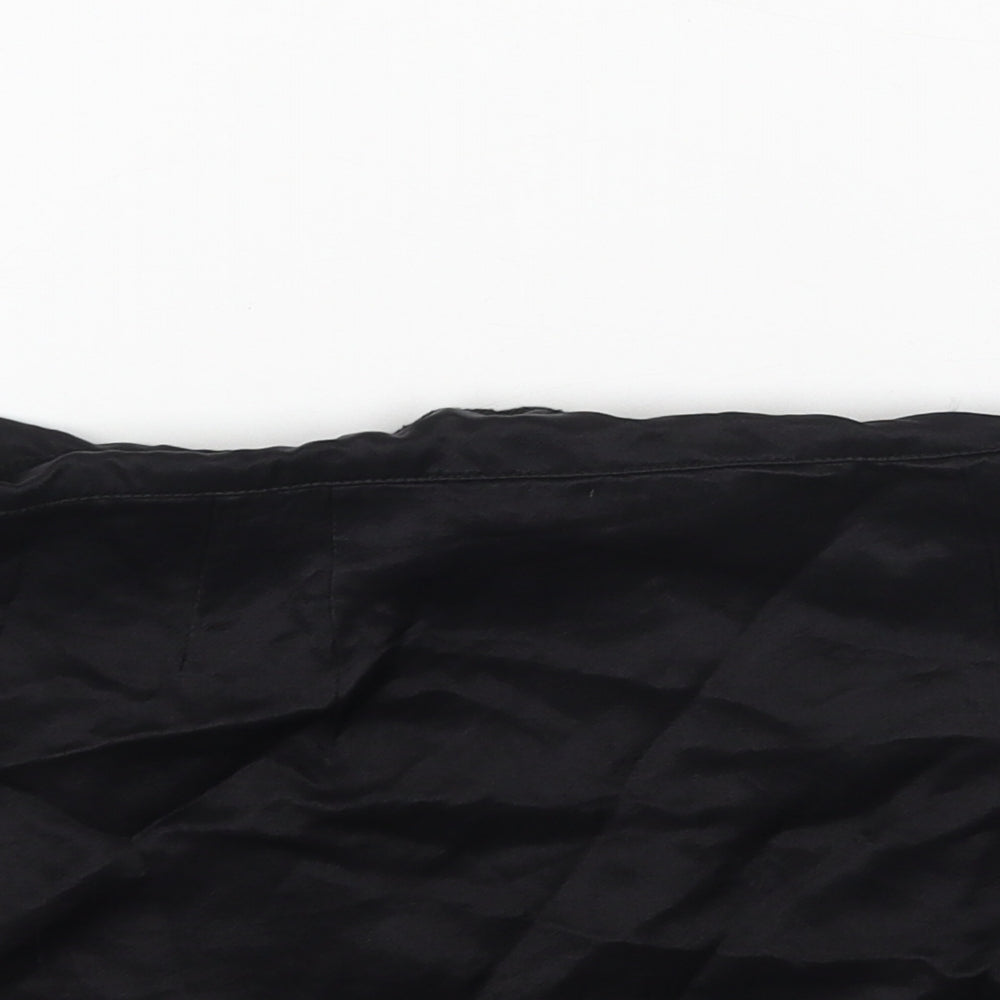 Pull&Bear Womens Black Polyester Mini Skirt Size S Zip