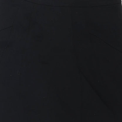 Marks and Spencer Womens Black Polyester Straight & Pencil Skirt Size 8 Zip