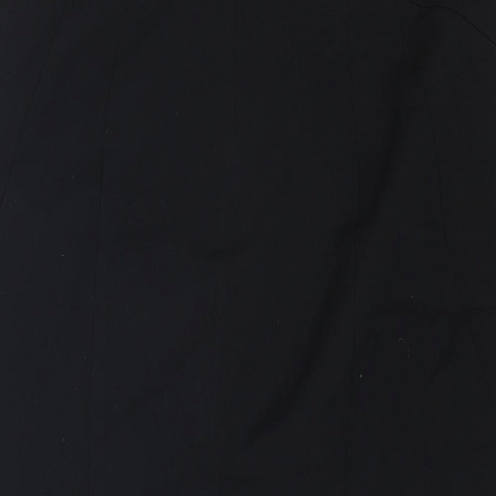 Marks and Spencer Womens Black Polyester Straight & Pencil Skirt Size 8 Zip