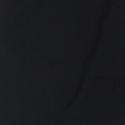 Marks and Spencer Womens Black Polyester Straight & Pencil Skirt Size 8 Zip