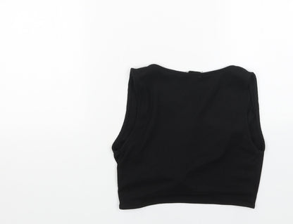 Womens UK Size S Urban Outfitters Black Cropped Tank