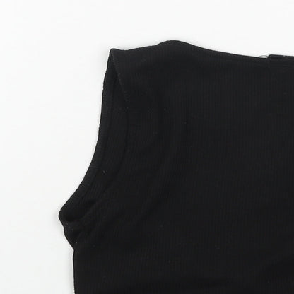 Womens UK Size S Urban Outfitters Black Cropped Tank