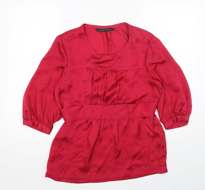 Womens UK Size M Zara Pink Tunic Blouse