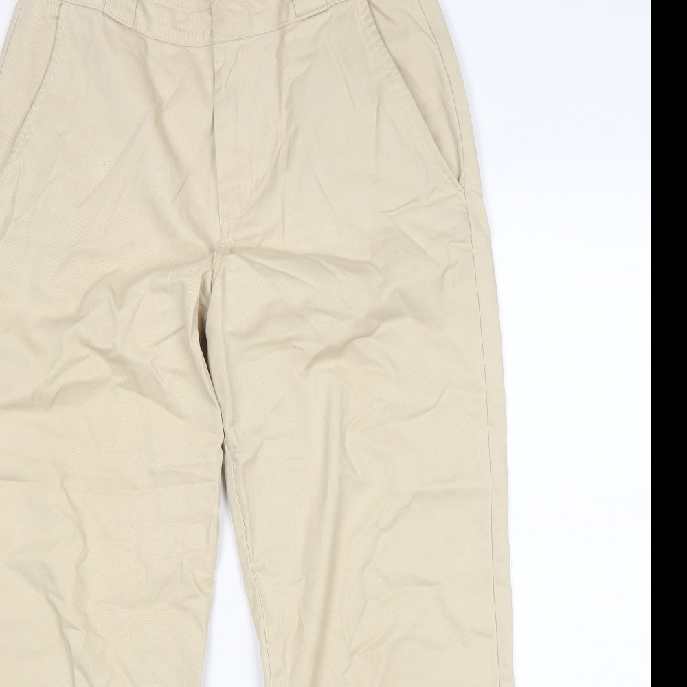 Topshop Womens Beige Cotton Chino Trousers Size 12 L26 in Regular Zip