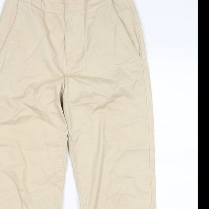 Topshop Womens Beige Cotton Chino Trousers Size 12 L26 in Regular Zip