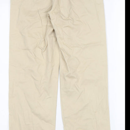 Topshop Womens Beige Cotton Chino Trousers Size 12 L26 in Regular Zip