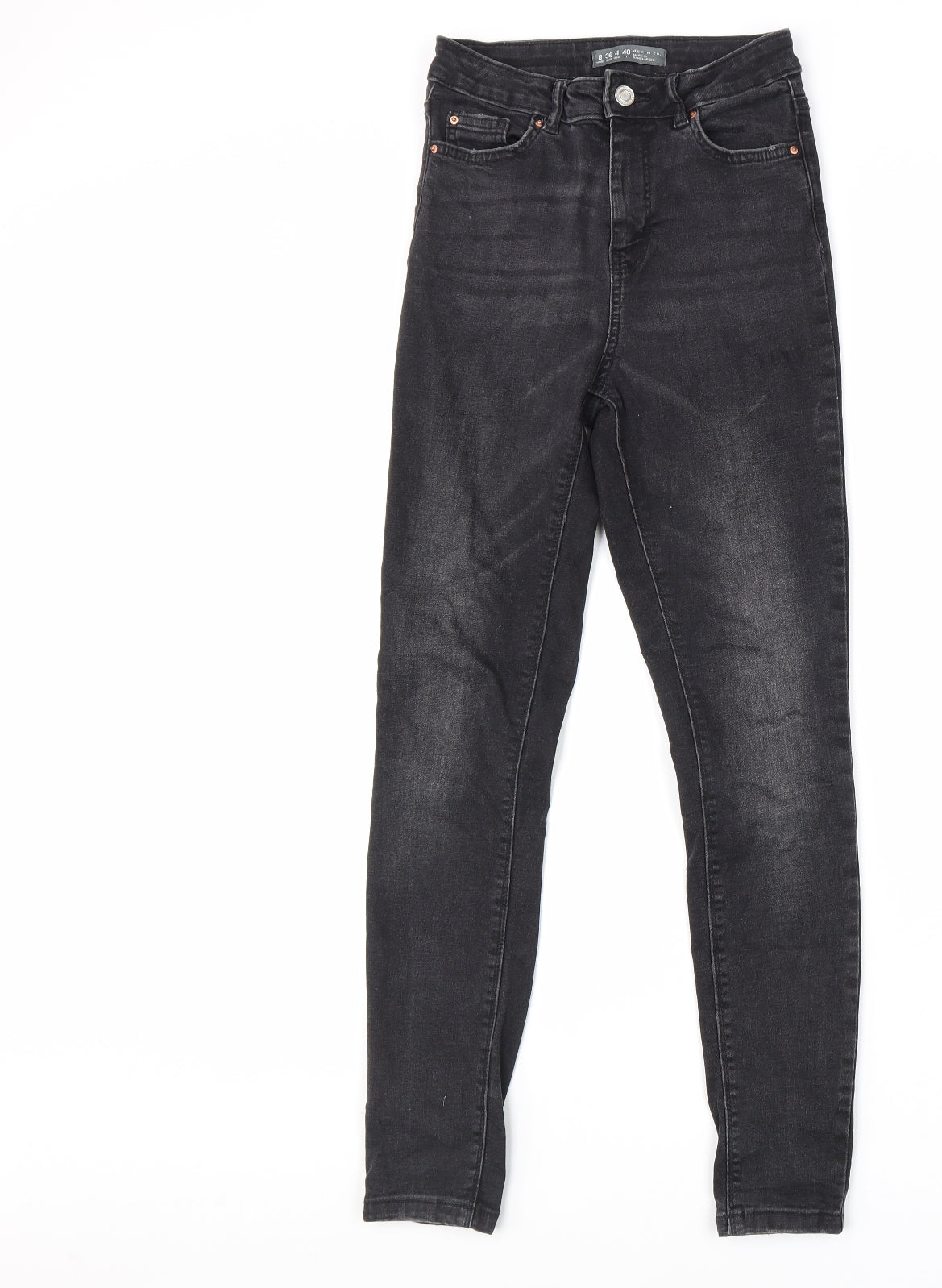 Denim & Co. Womens Black Cotton Skinny Jeans Size 8 L28 in Regular Zip