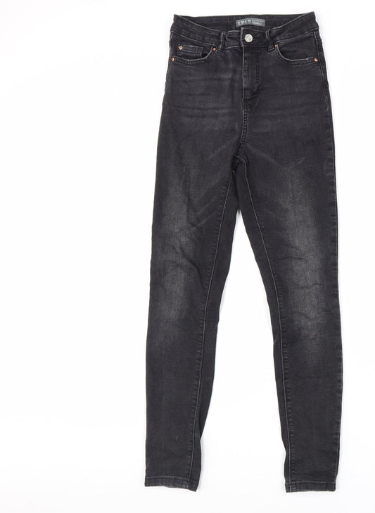 Denim & Co. Womens Black Cotton Skinny Jeans Size 8 L28 in Regular Zip