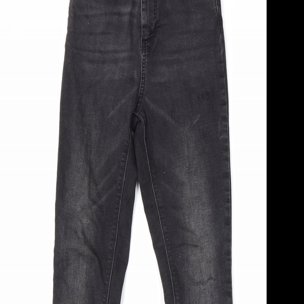 Denim & Co. Womens Black Cotton Skinny Jeans Size 8 L28 in Regular Zip