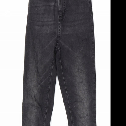 Denim & Co. Womens Black Cotton Skinny Jeans Size 8 L28 in Regular Zip