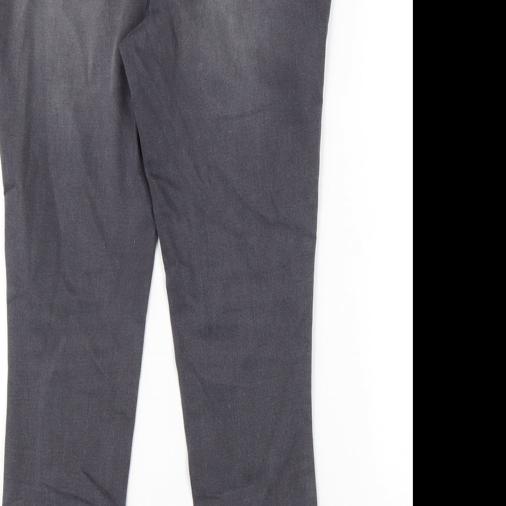 TU Womens Grey Cotton Tapered Jeans Size 12 L28 in Regular Zip