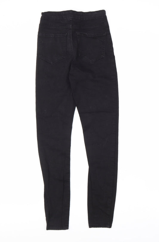 Denim & Co. Womens Black Cotton Skinny Jeans Size 8 L27 in Regular Zip