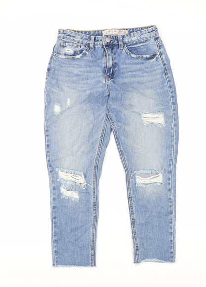 Denim & Co. Womens Blue Cotton Skinny Jeans Size 8 L26 in Regular Zip