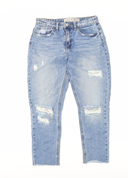 Denim & Co. Womens Blue Cotton Skinny Jeans Size 8 L26 in Regular Zip