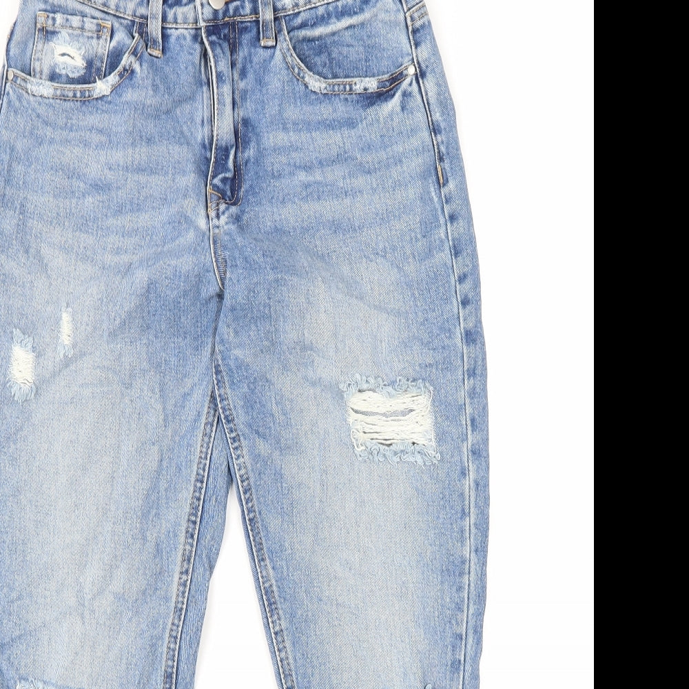 Denim & Co. Womens Blue Cotton Skinny Jeans Size 8 L26 in Regular Zip