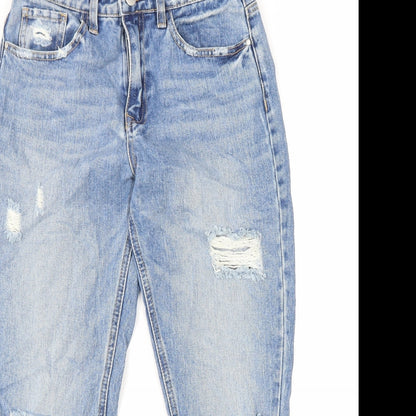 Denim & Co. Womens Blue Cotton Skinny Jeans Size 8 L26 in Regular Zip