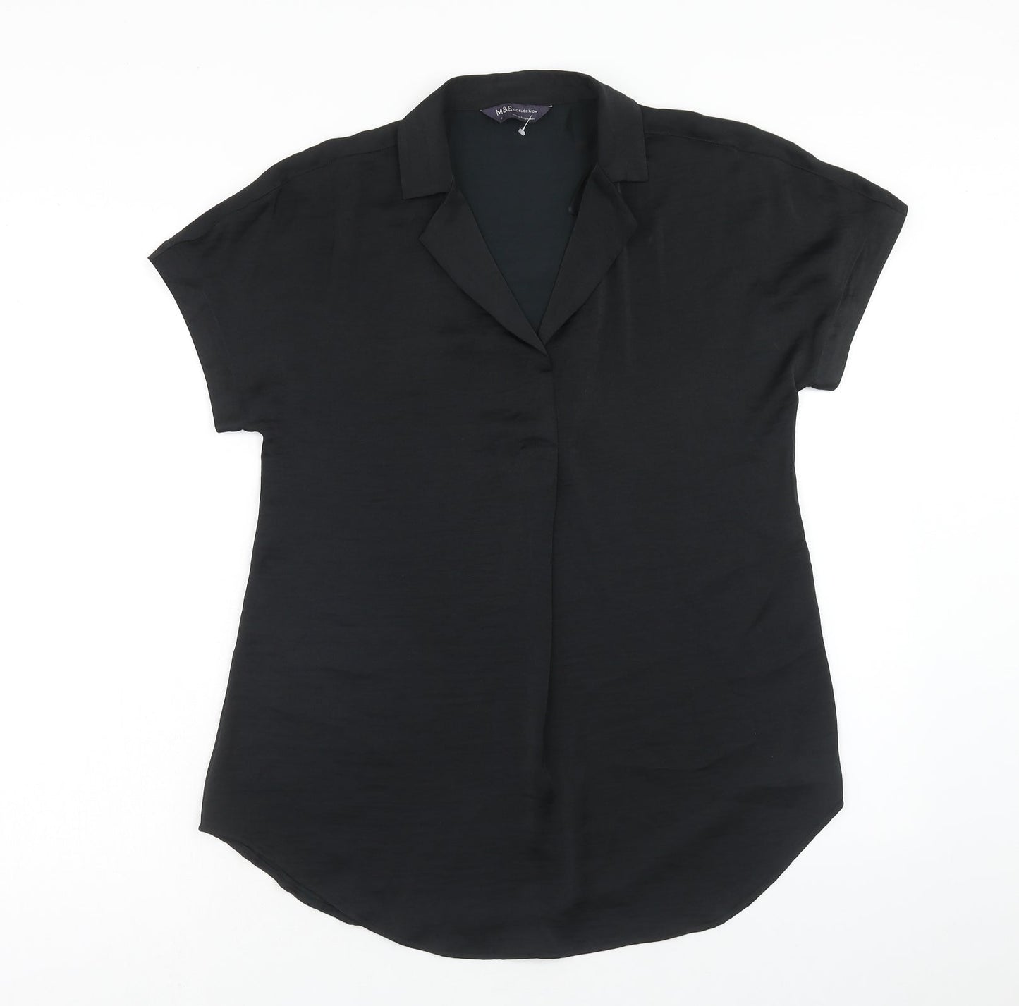 Womens UK Size 6 Marks and Spencer Black Tunic Blouse