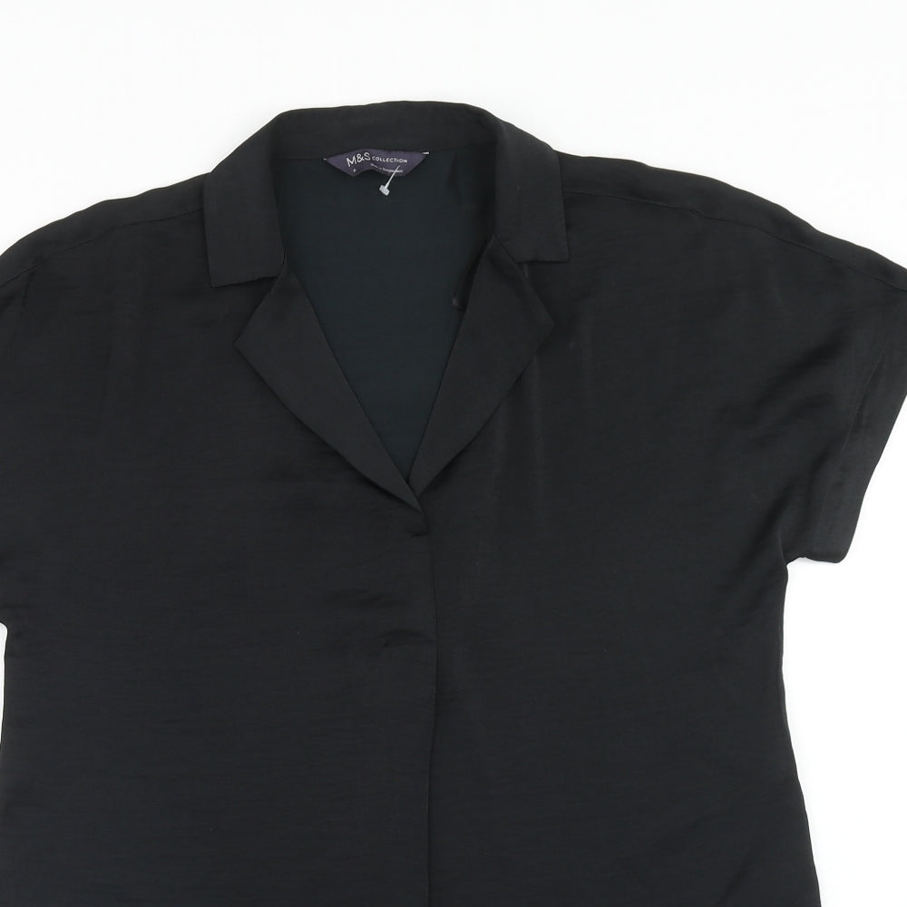Womens UK Size 6 Marks and Spencer Black Tunic Blouse