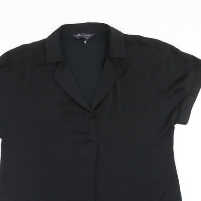 Womens UK Size 6 Marks and Spencer Black Tunic Blouse